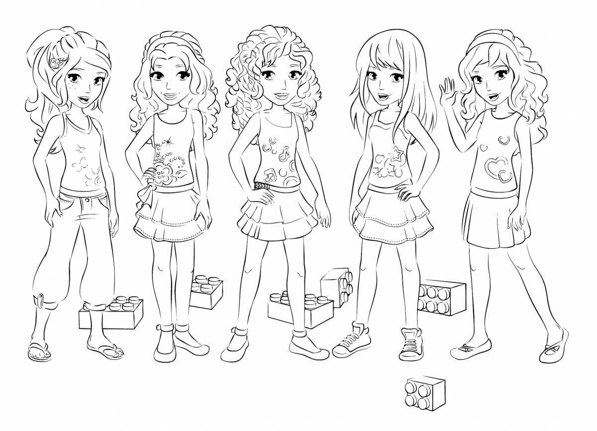Exciting coloring book for girls