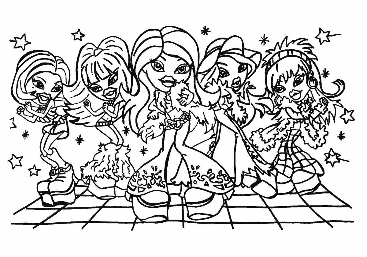 Dazzling girly coloring book