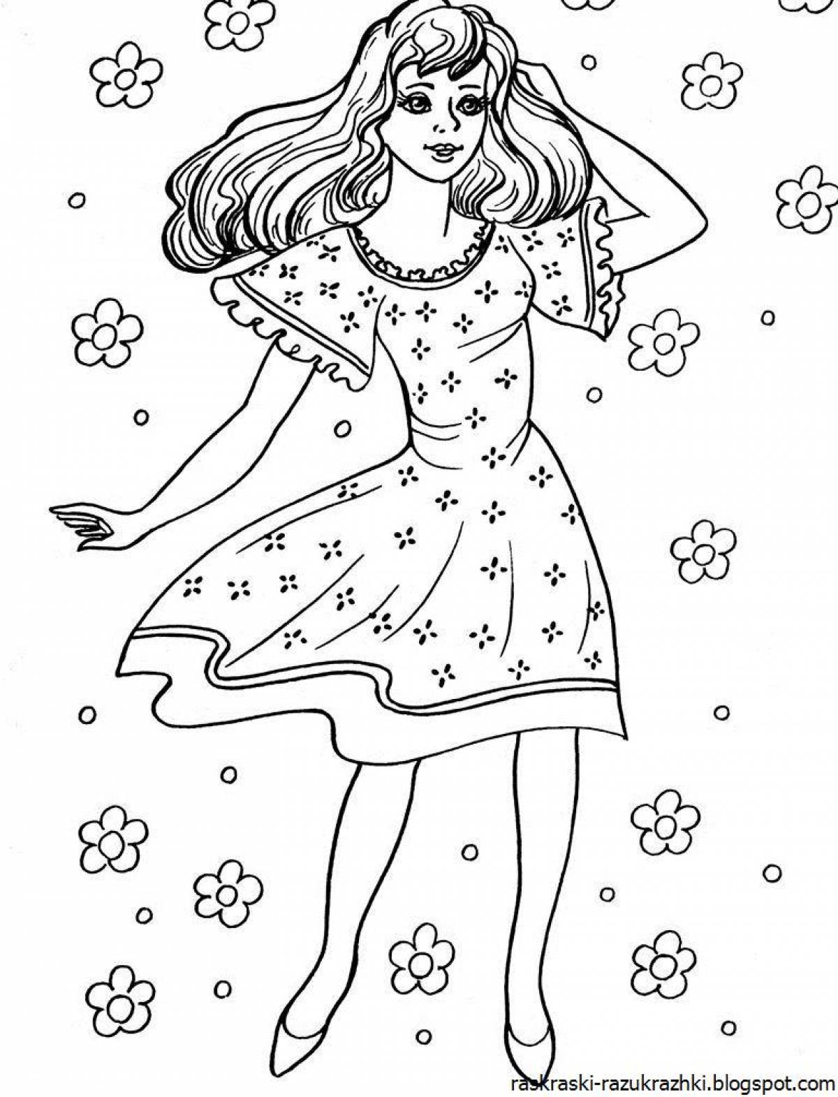 Trendy girly coloring book