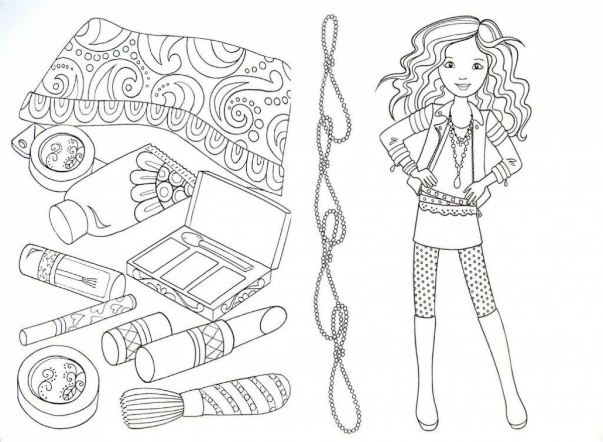 Fancy girly coloring book