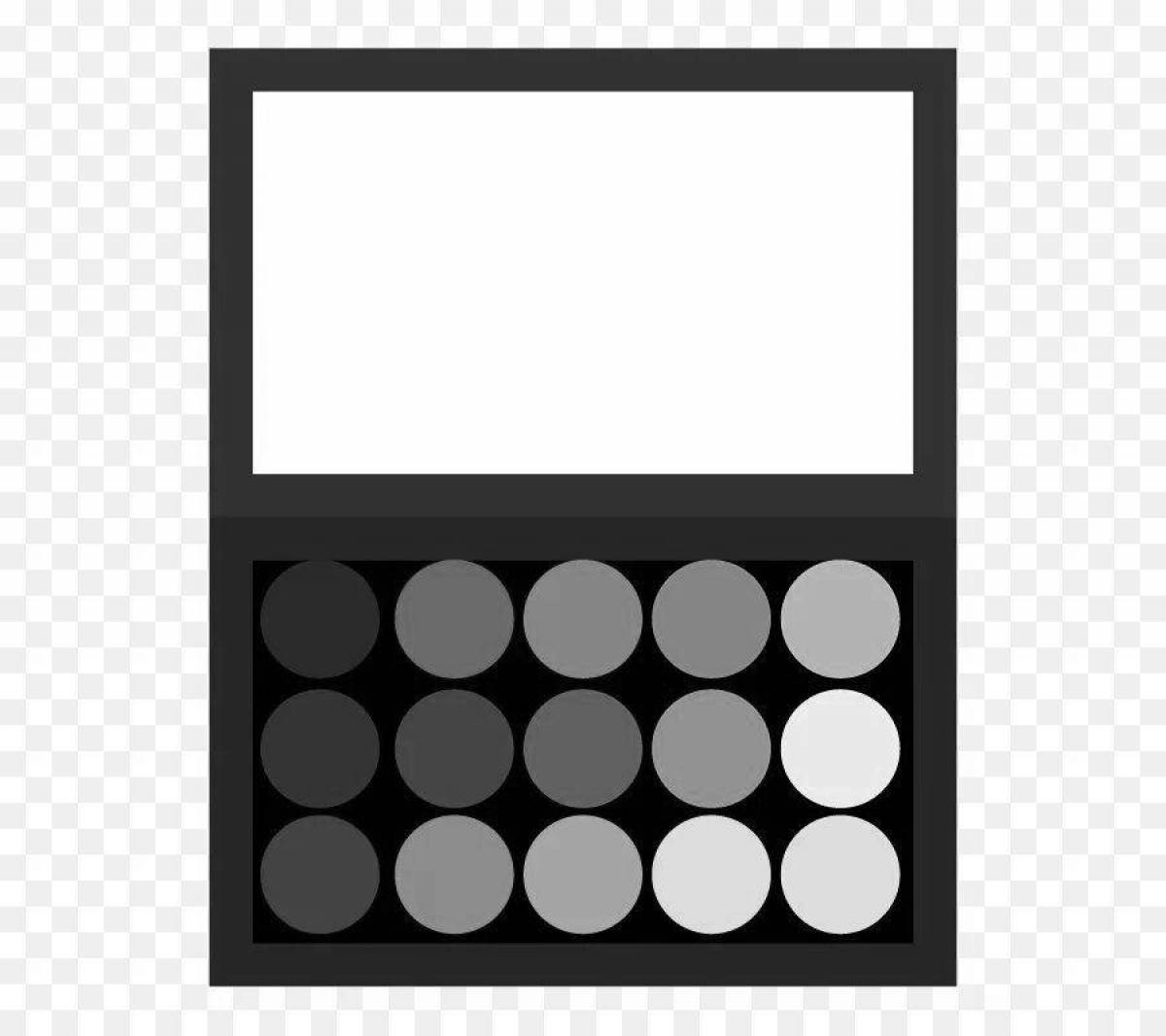 Glowing eyeshadow palette coloring page