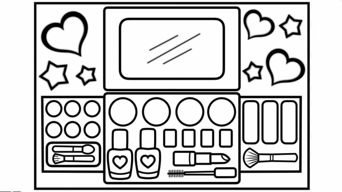 Gorgeous eyeshadow palette coloring page