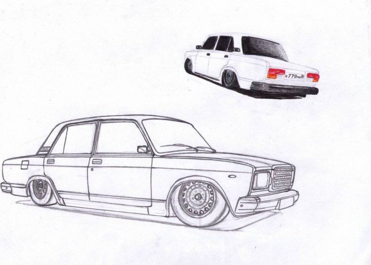 Awesome car coloring book