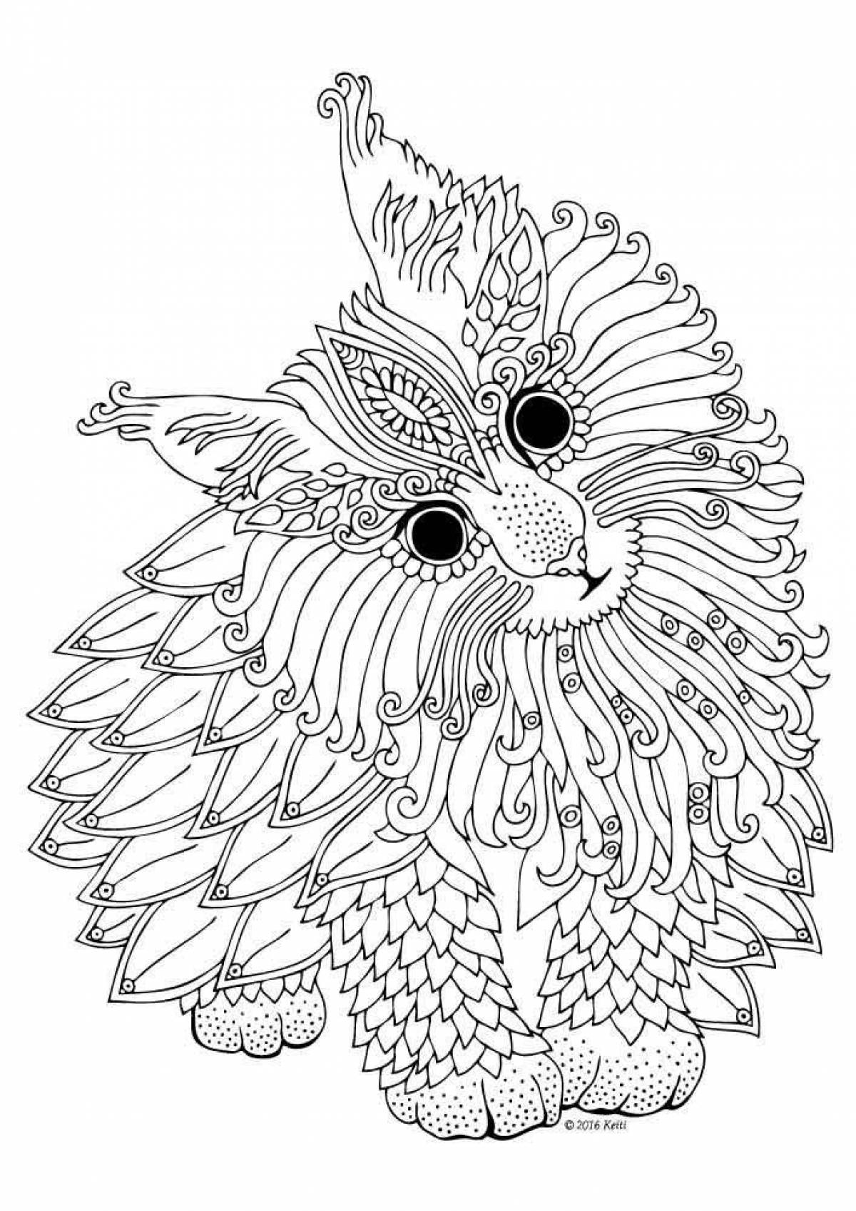Sparkly complex animal coloring pages