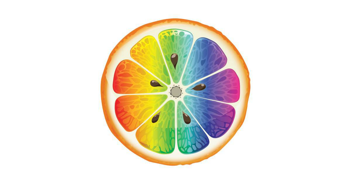 Colouring cheerful orange rainbow friend