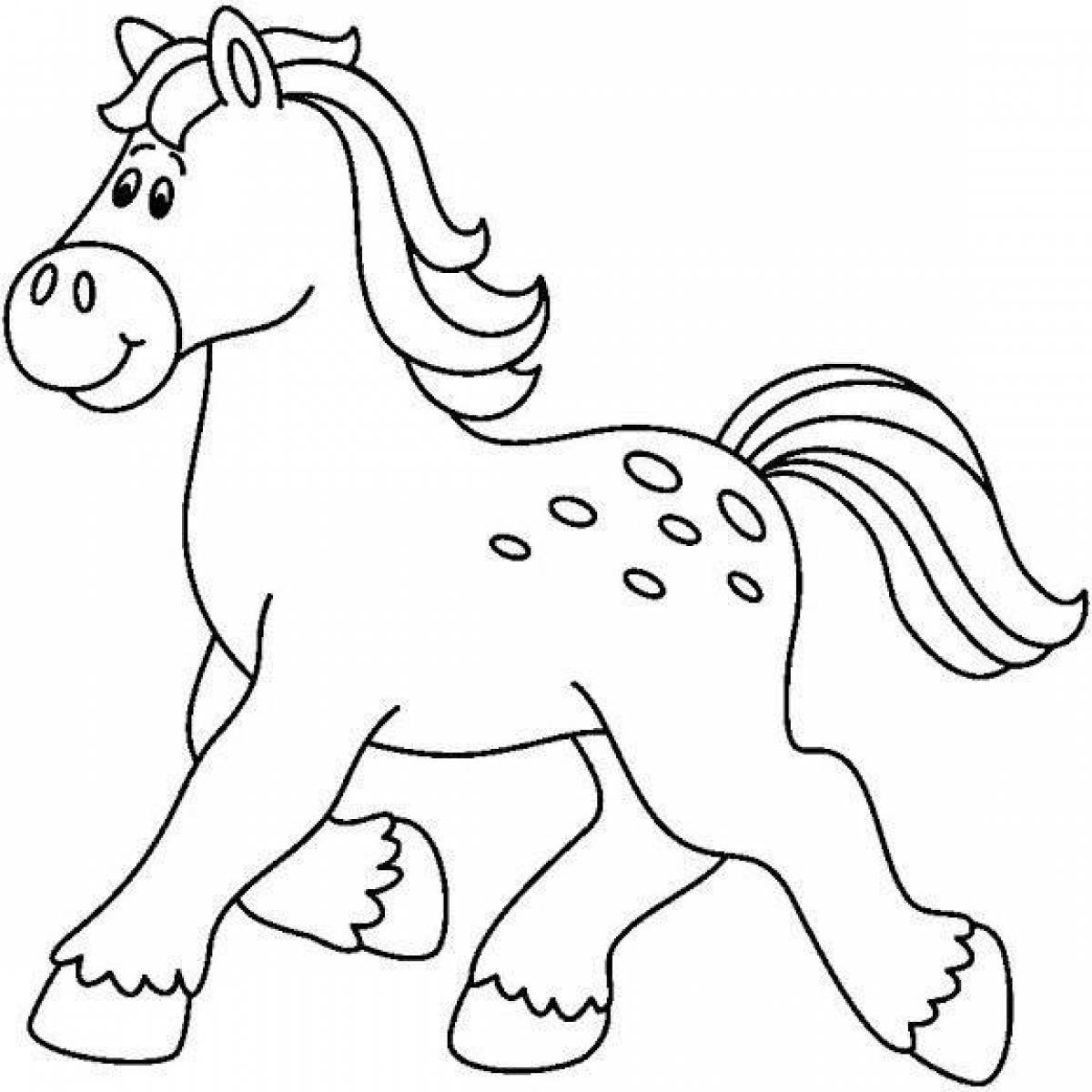 Coloring energetic quarterhorse horse for kids