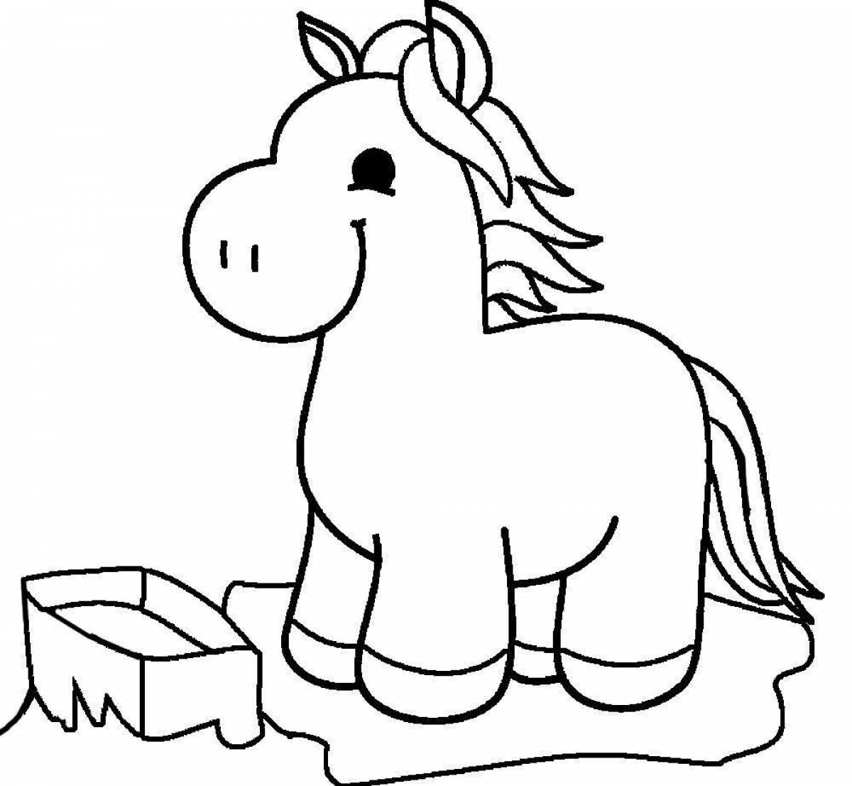 Игривая лошадь-раскраска клайдсдейл для детей