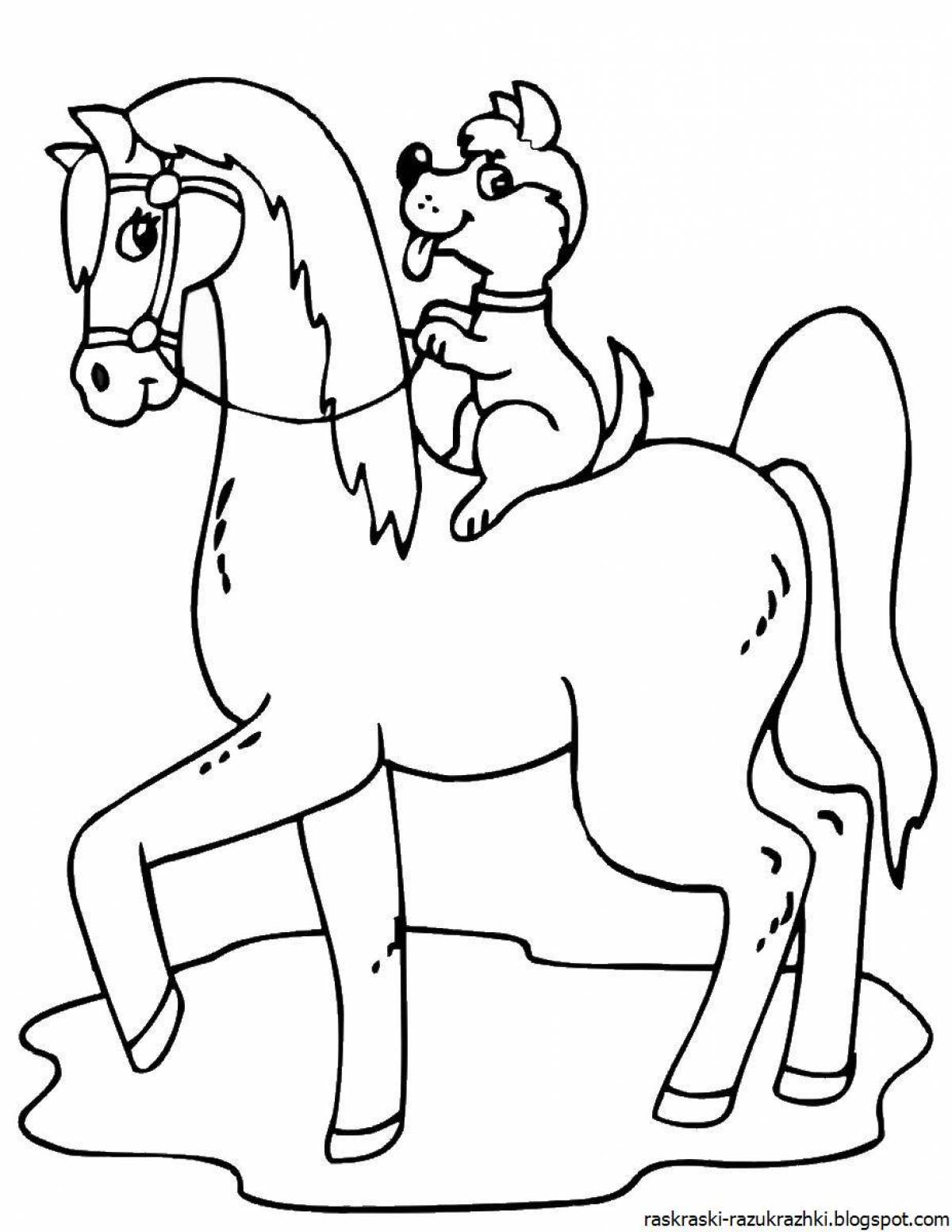 Playful Welsh pony horse coloring book for kids