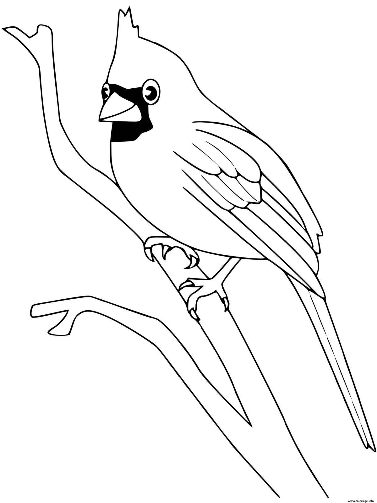 Coloring page charming waxwing