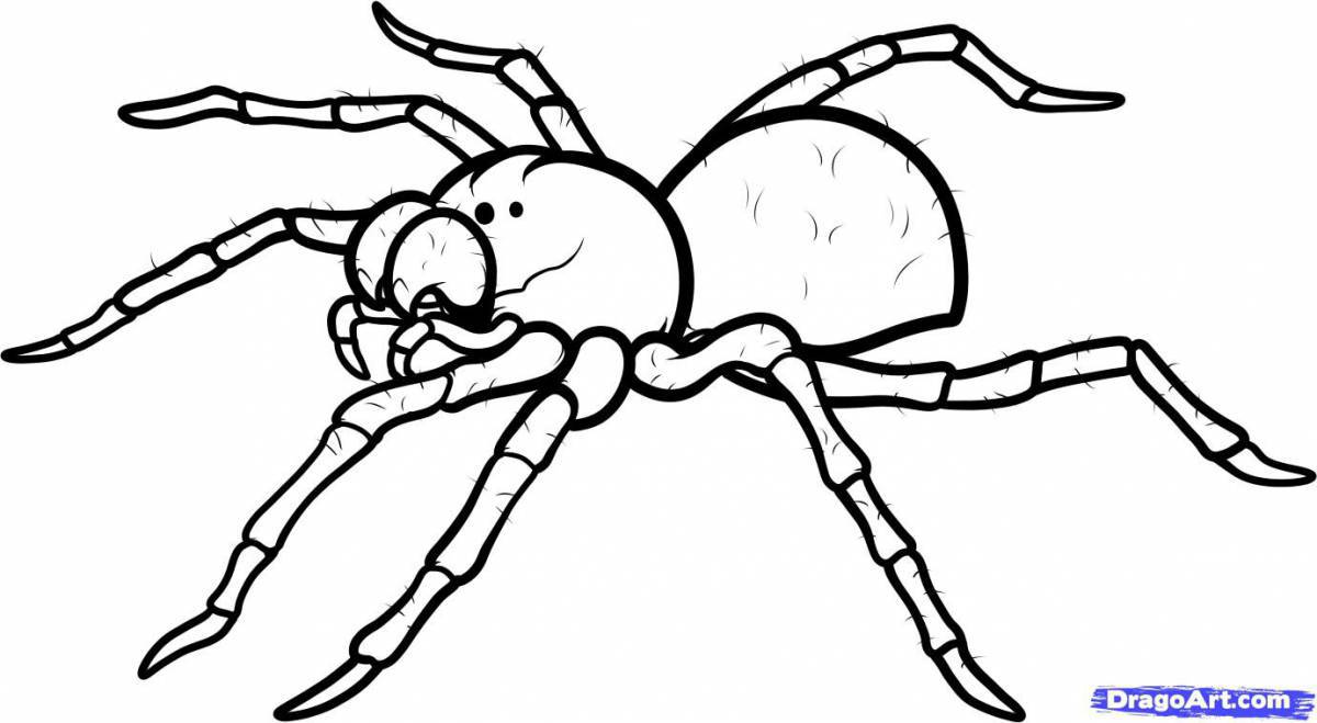 Holiday spider coloring page