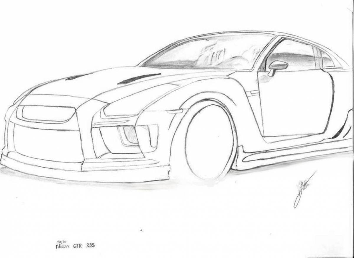 Gorgeous nissan gtr coloring book