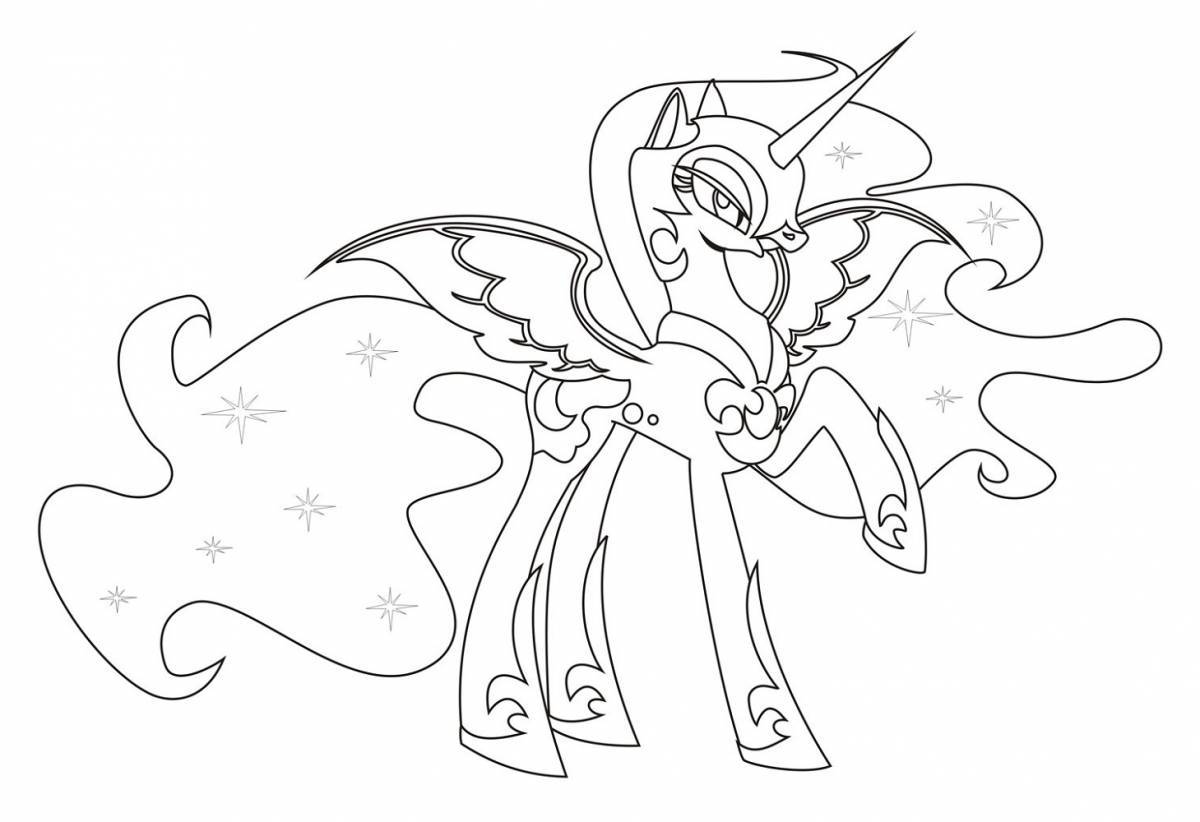 Charming moon pony coloring book