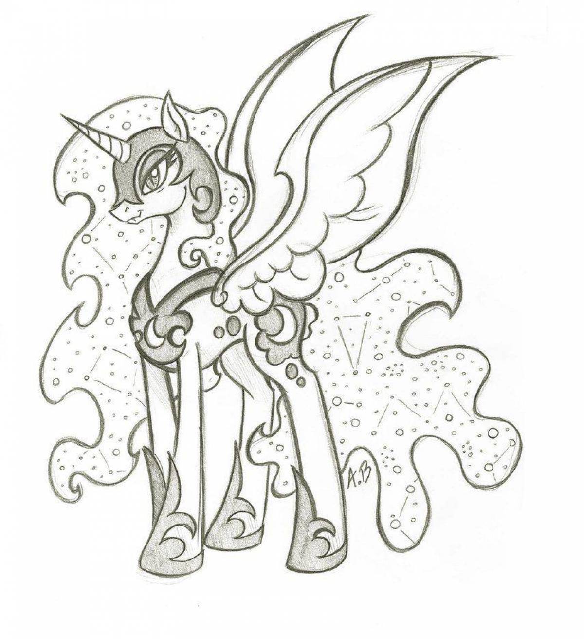 Great moon pony coloring book