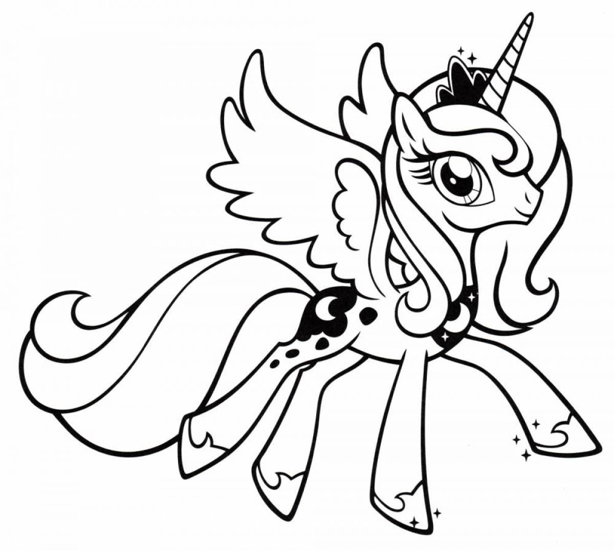 Exquisite moon pony coloring book