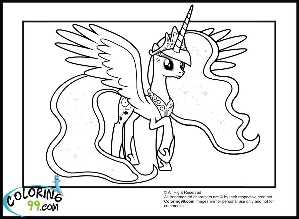 Lunar pony coloring page