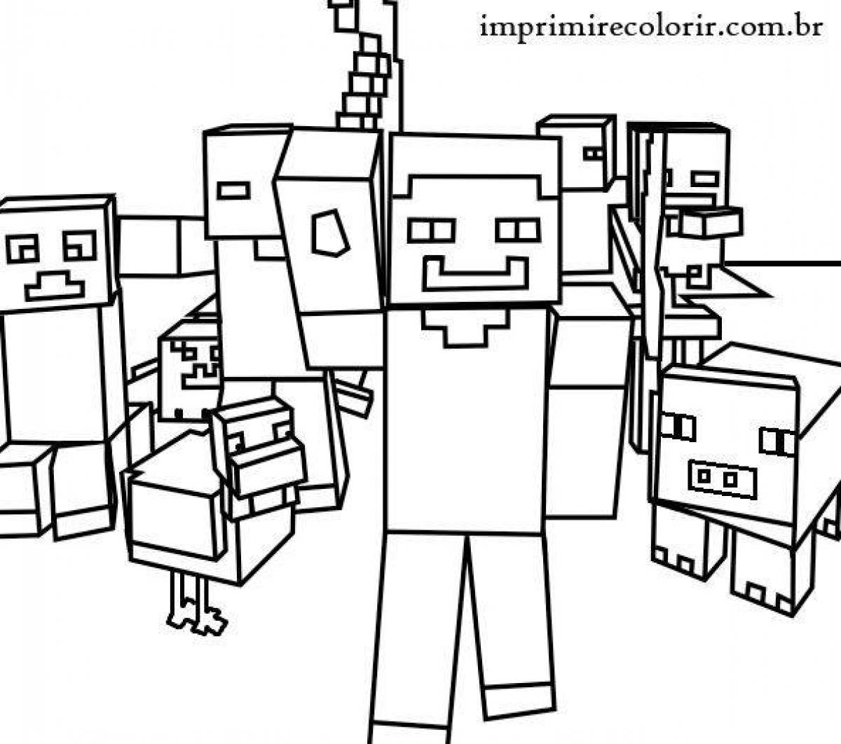 Adorable minecraft zombie coloring pages