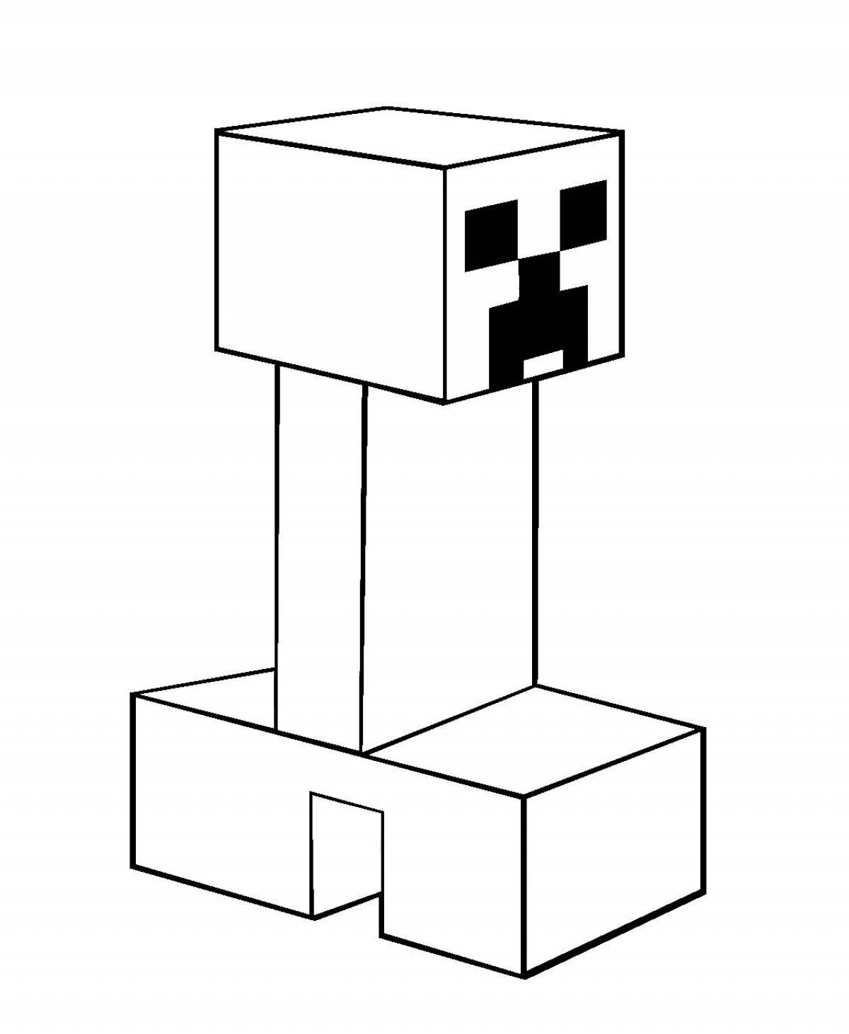 Adorable minecraft zombie coloring page