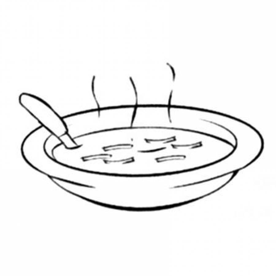 Раскраска тарелка с супом для детей