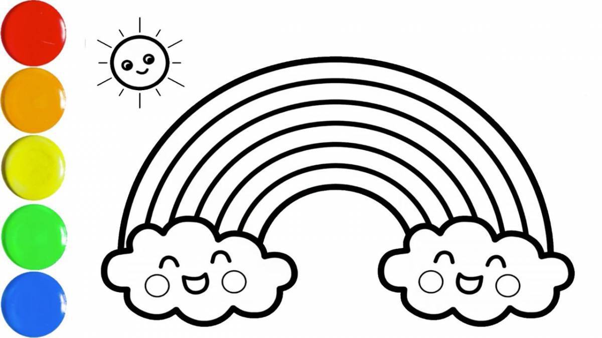 Картинка радуга раскраска для детей распечатать
