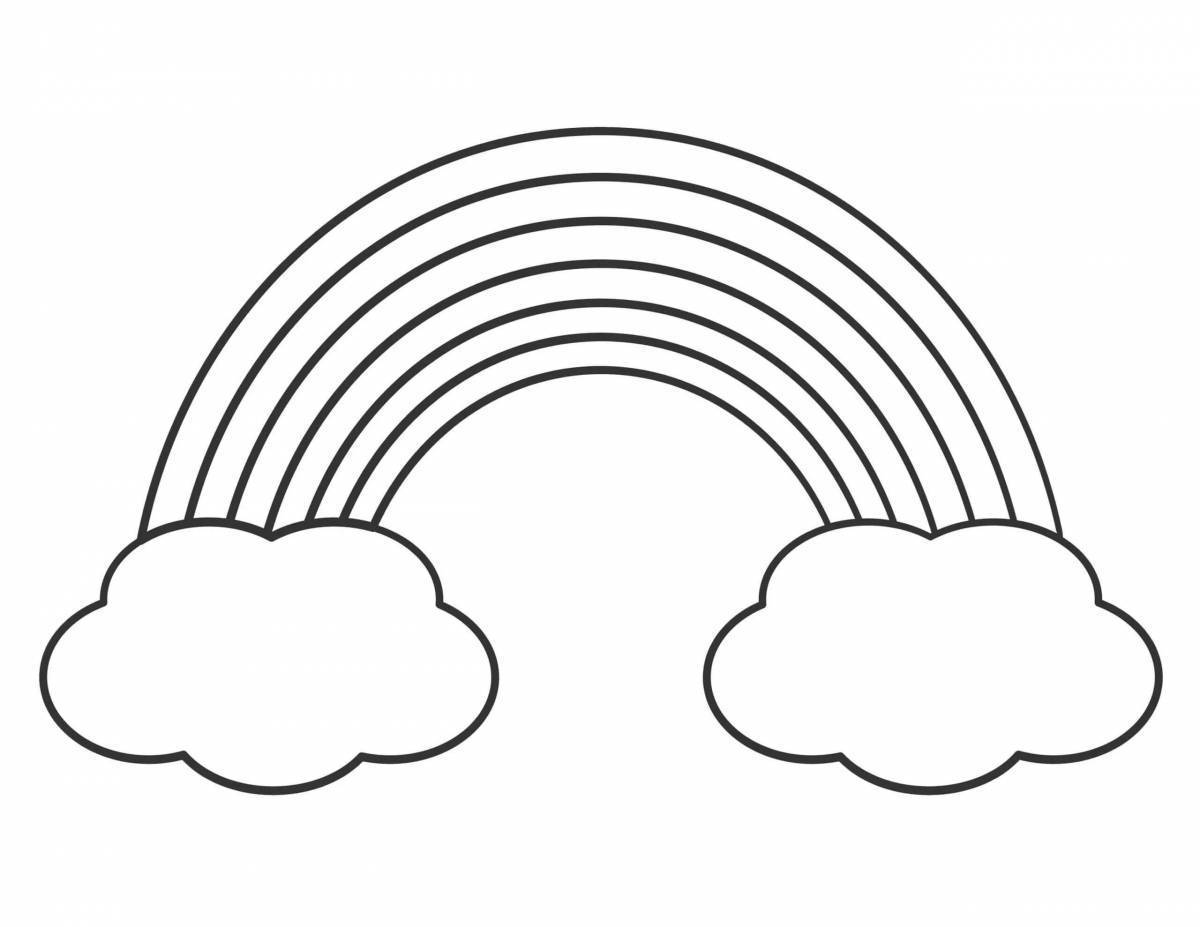 радуга с облаками раскраска