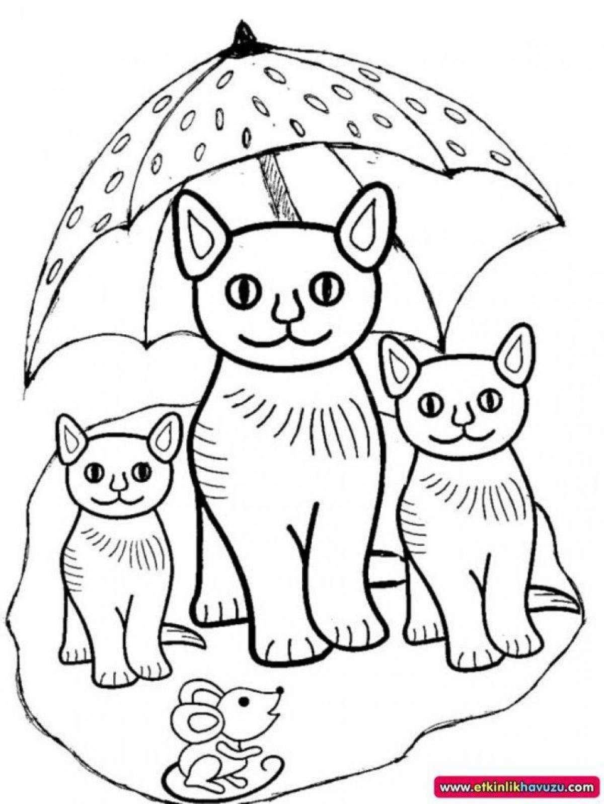 Cats coloring. Кошки. Раскраска. Раскраска кошка с котятами. Кошка раскраска для детей. Котик раскраска для детей.