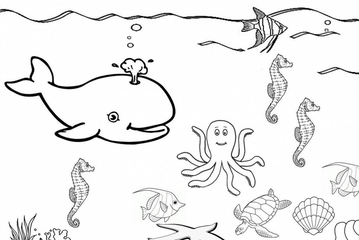 День водных животных в детском саду. Раскраска морские обитатели. Морские обитатели раскраска для детей. Подводный мир раскраска для детей. Раскраска морские обитател.