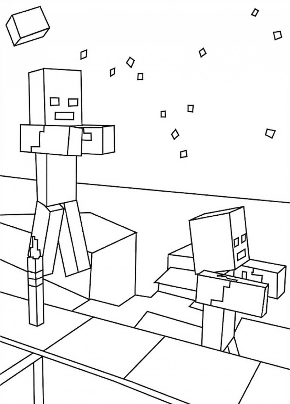 Creative coloring minecraft zombies