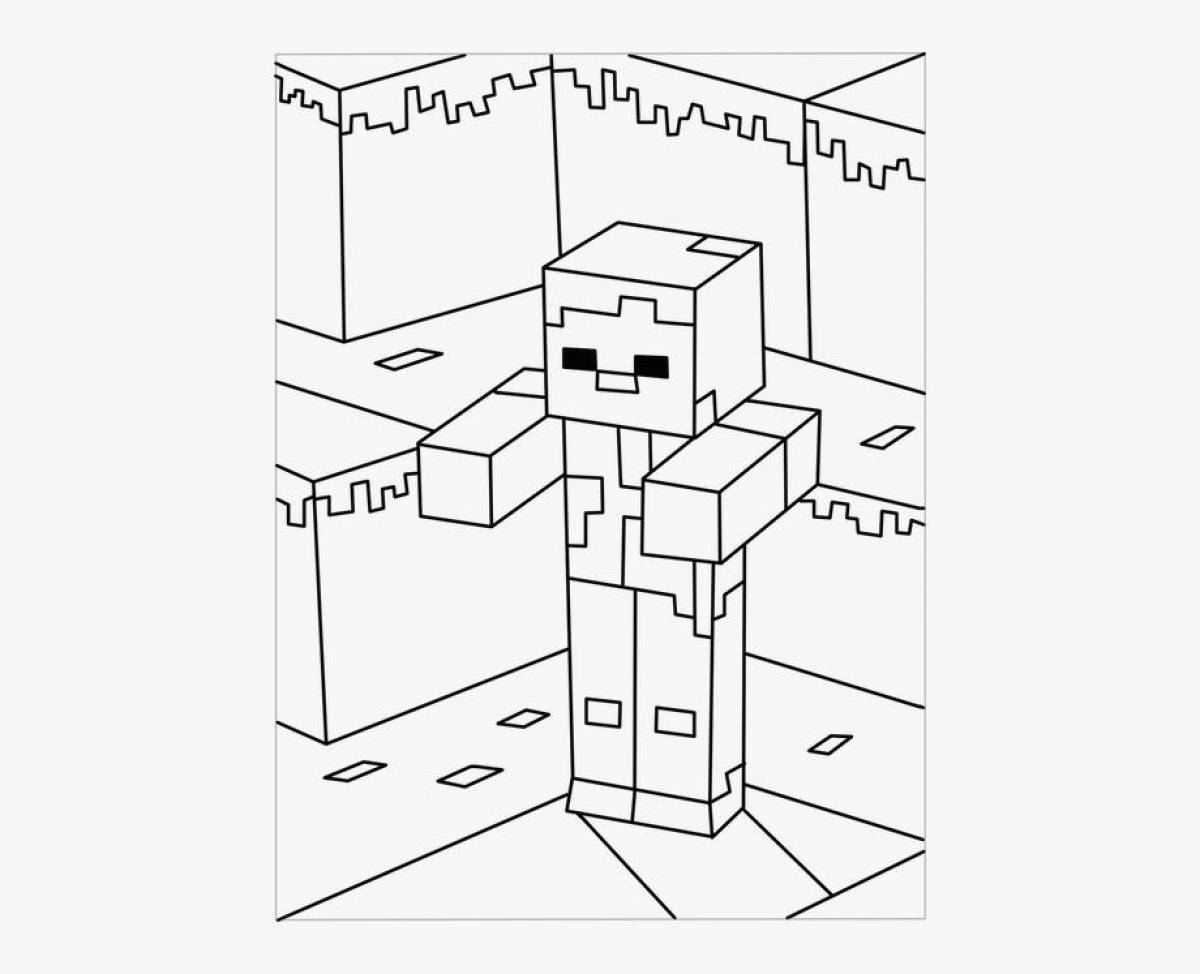 Minecraft zombies coloring inspiration