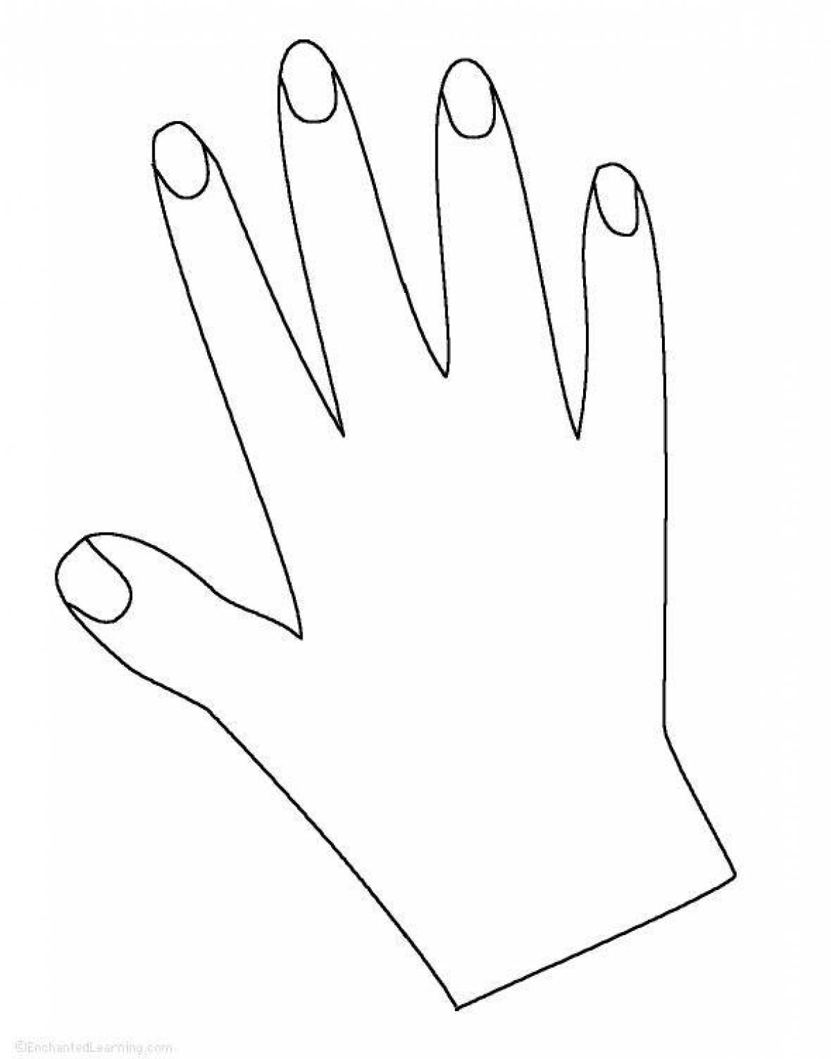 Привлекательная рука с ногтями раскраска