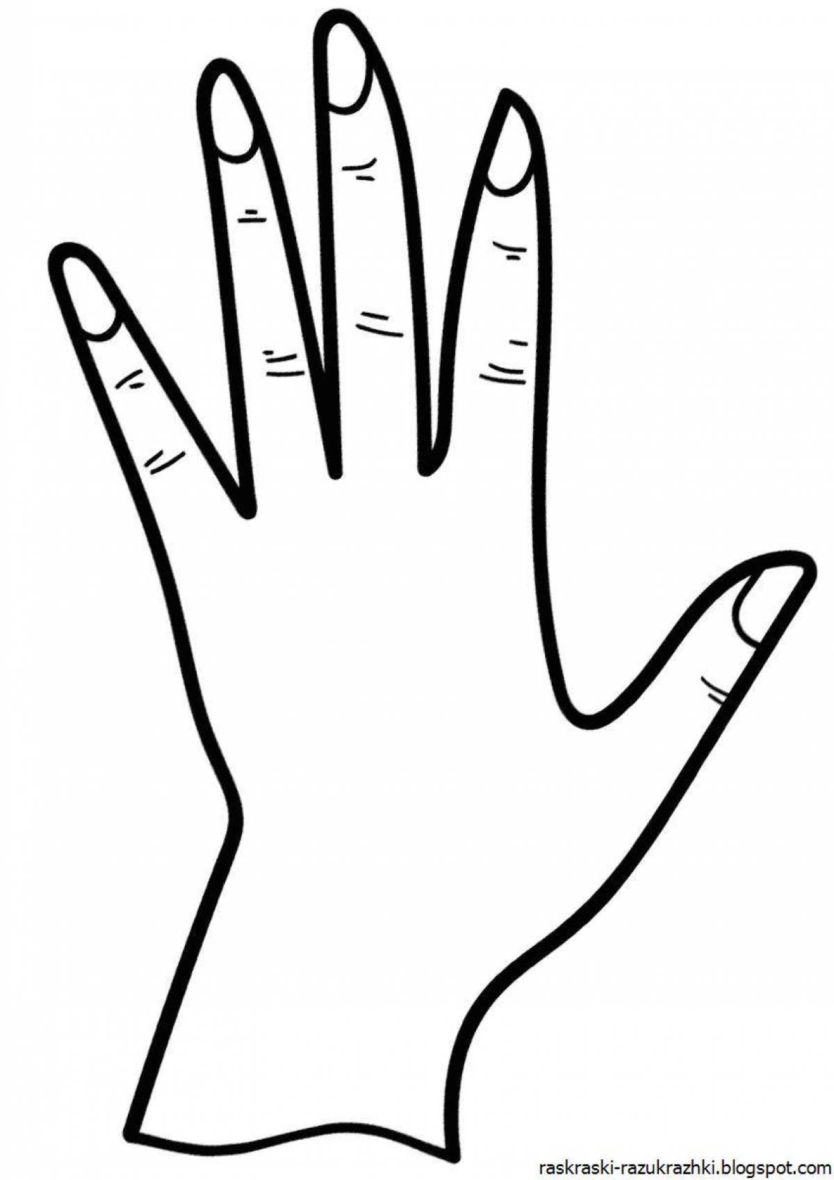 Таинственная рука с ногтями раскраска