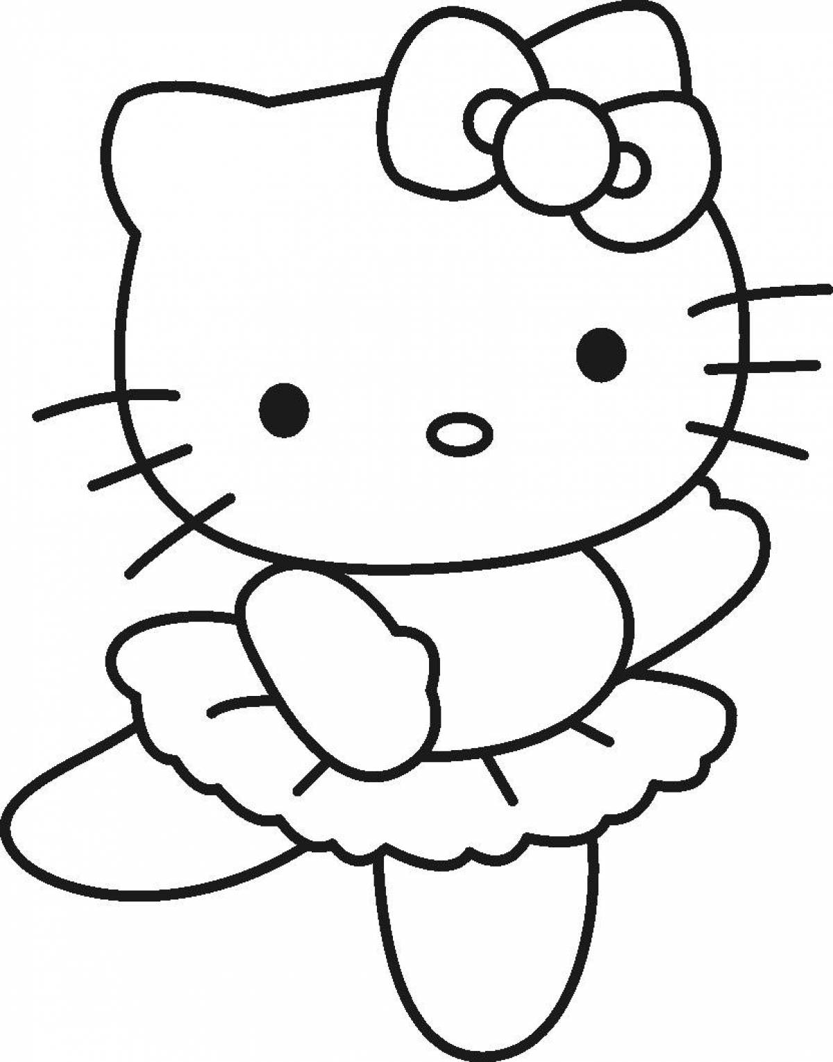 Анимированная страница раскраски hello kitty