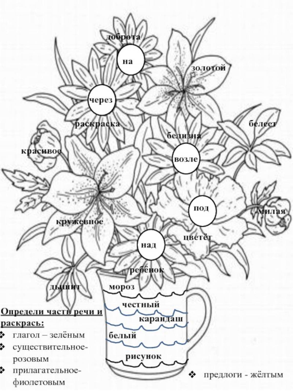 2nd grade parts of speech coloring page information