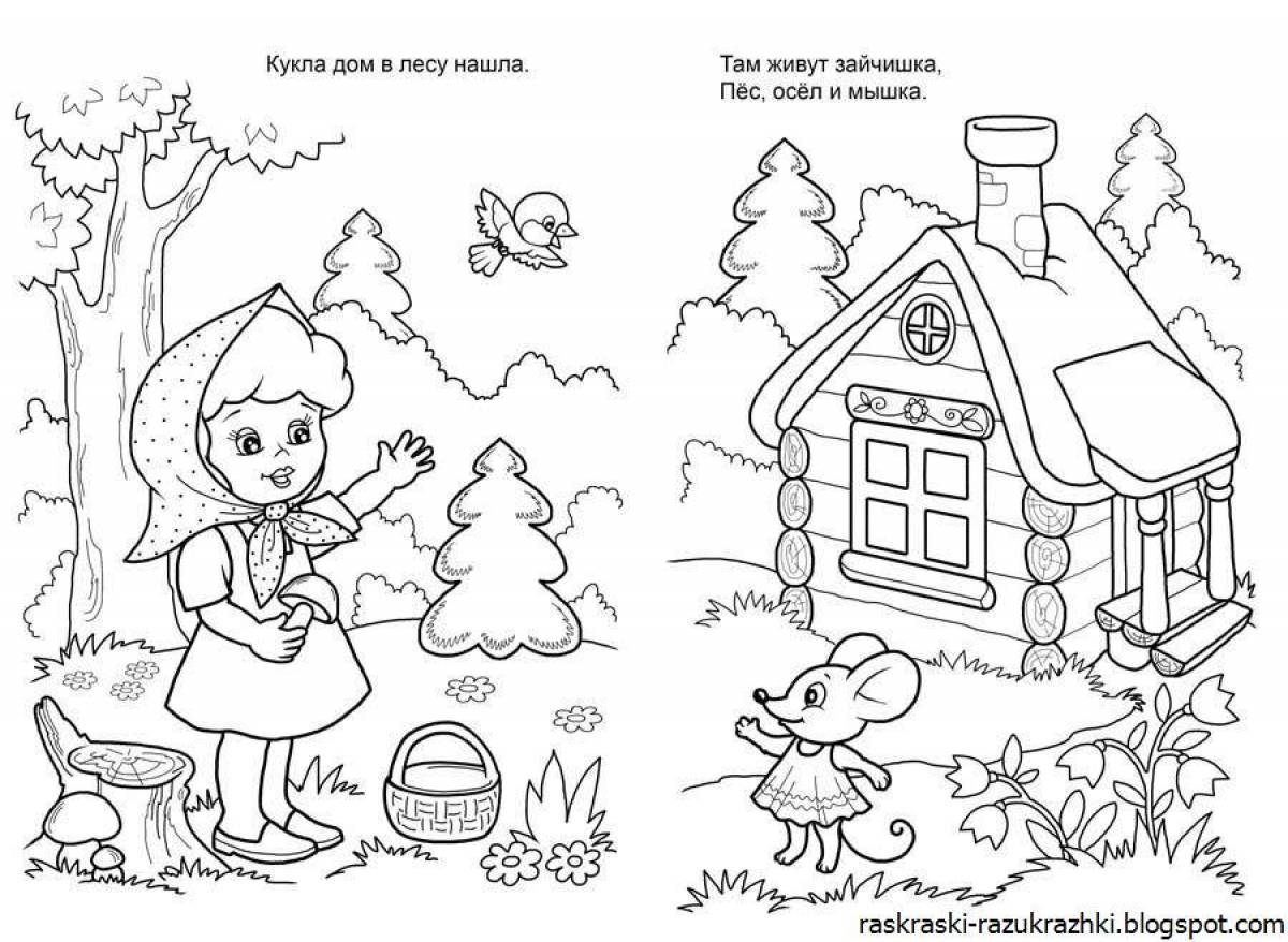 Fun coloring book based on fairy tales