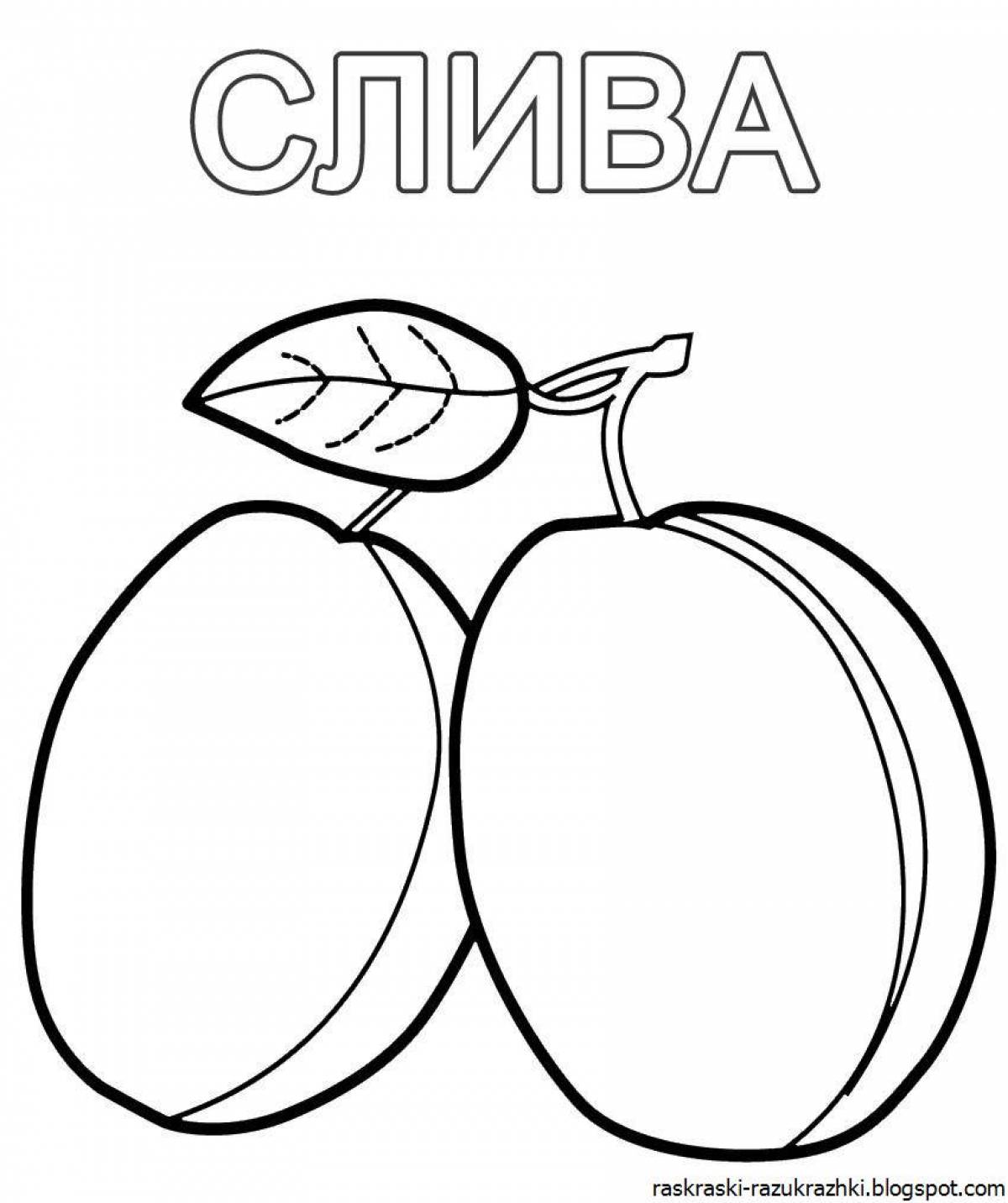 Radiating vegetables coloring page