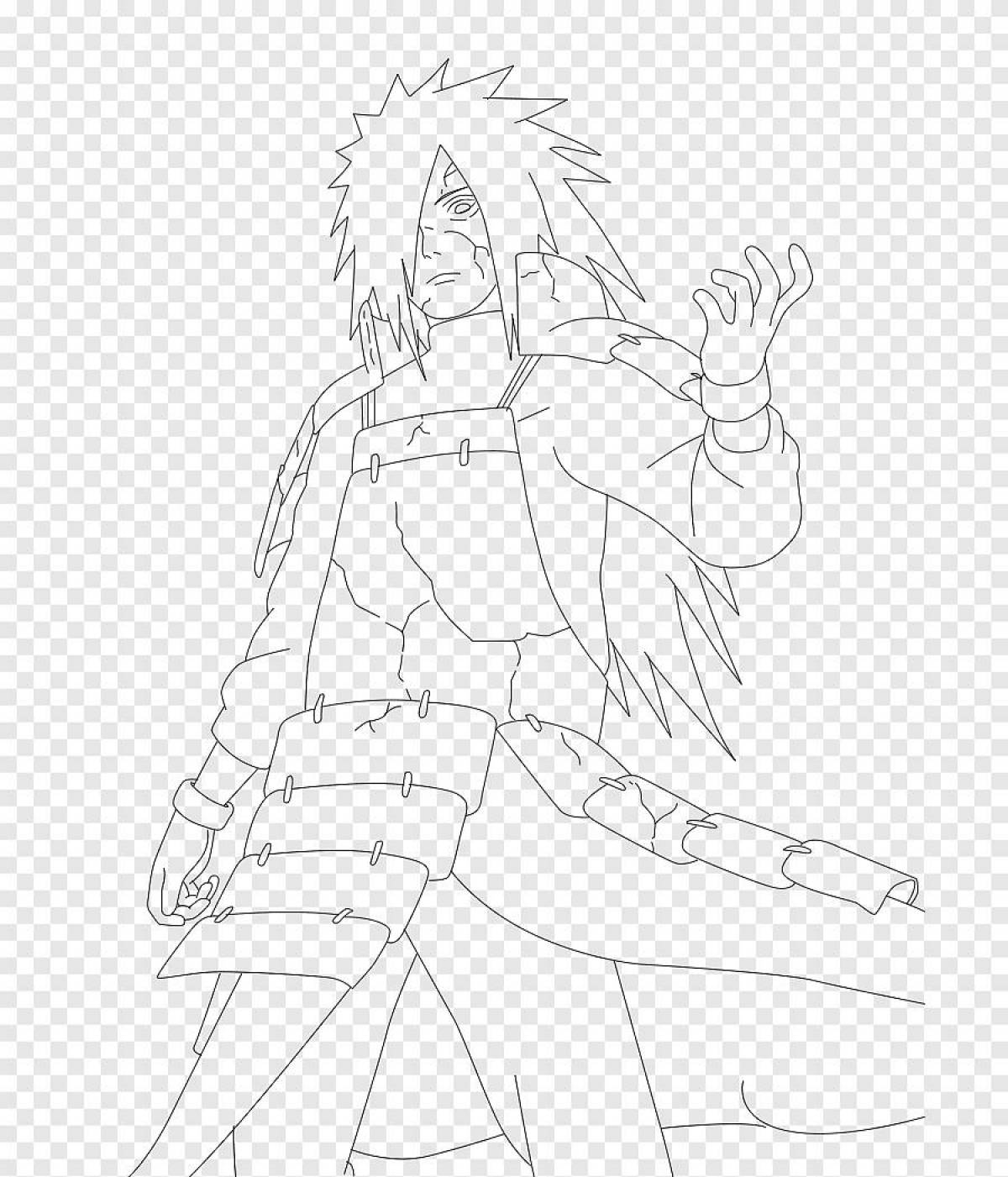 Brightly colored madara coloring page