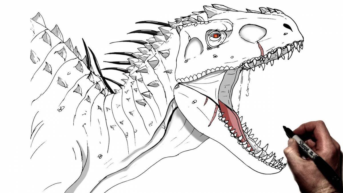 Vicious indominus rex coloring page