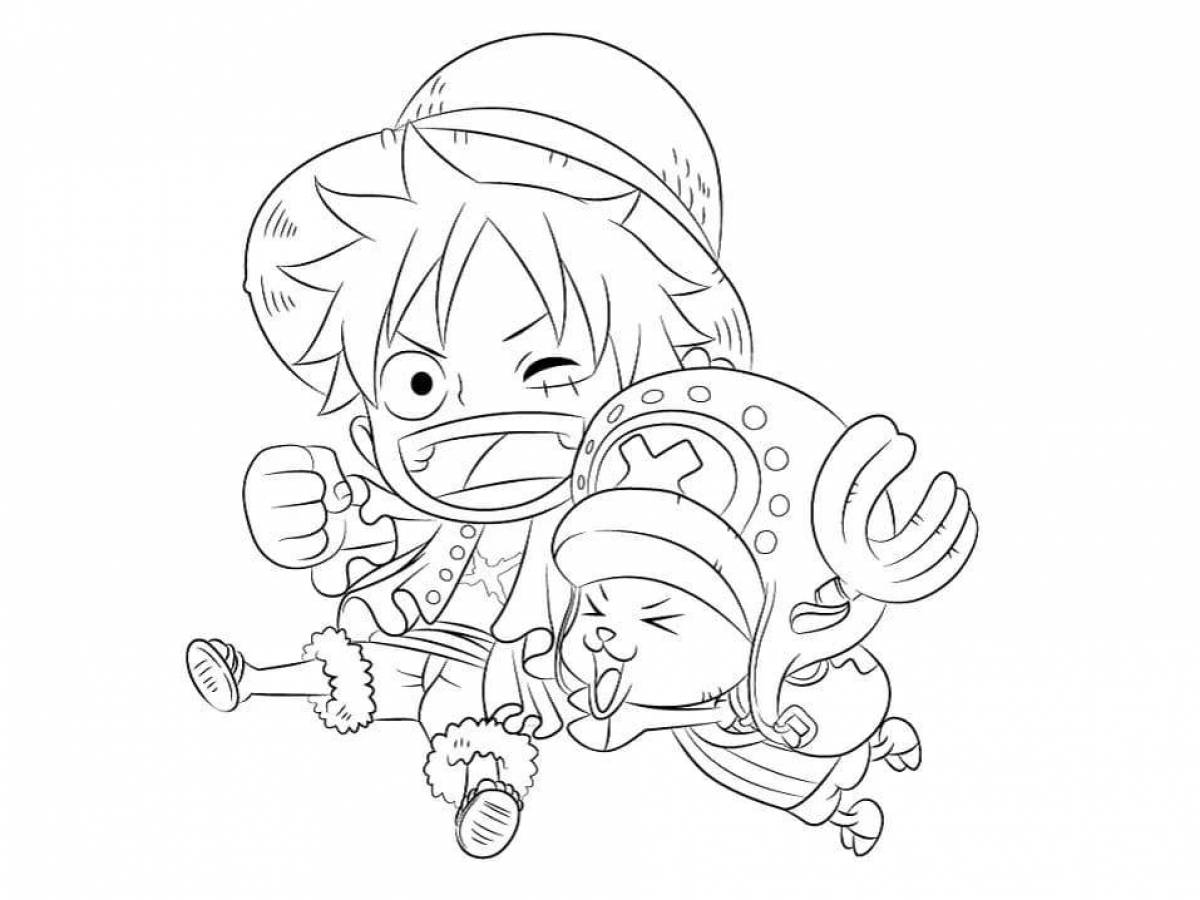 Adorable one piece coloring page