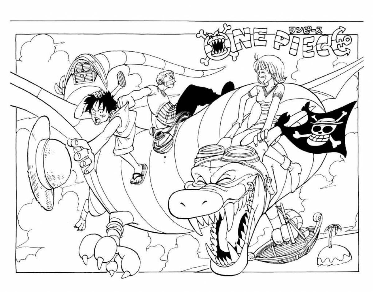 Attractive one piece coloring page
