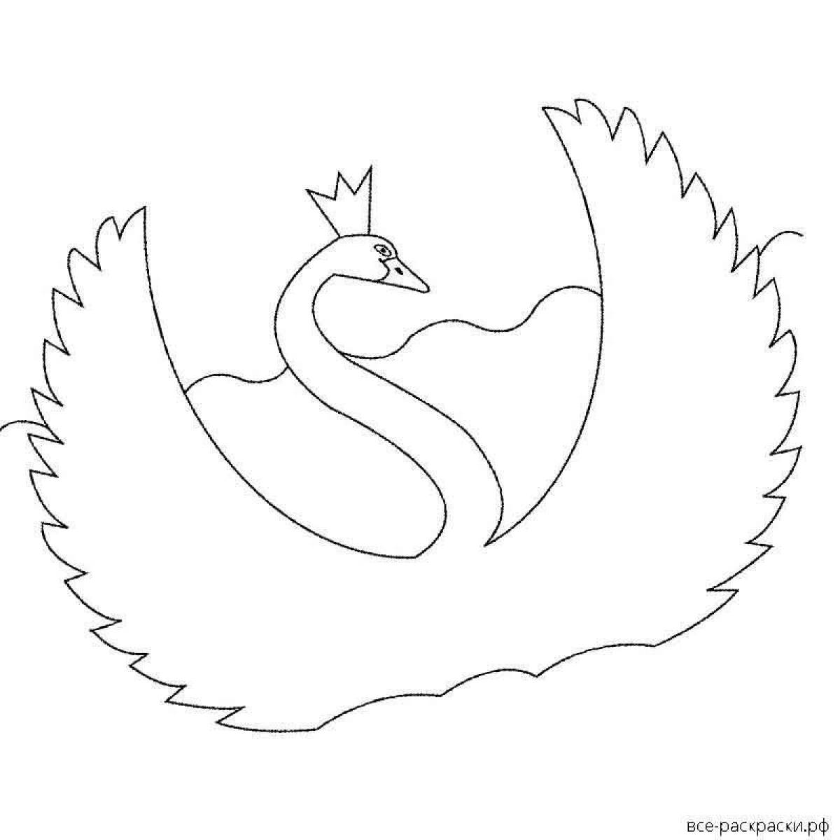 Charming coloring princess swan