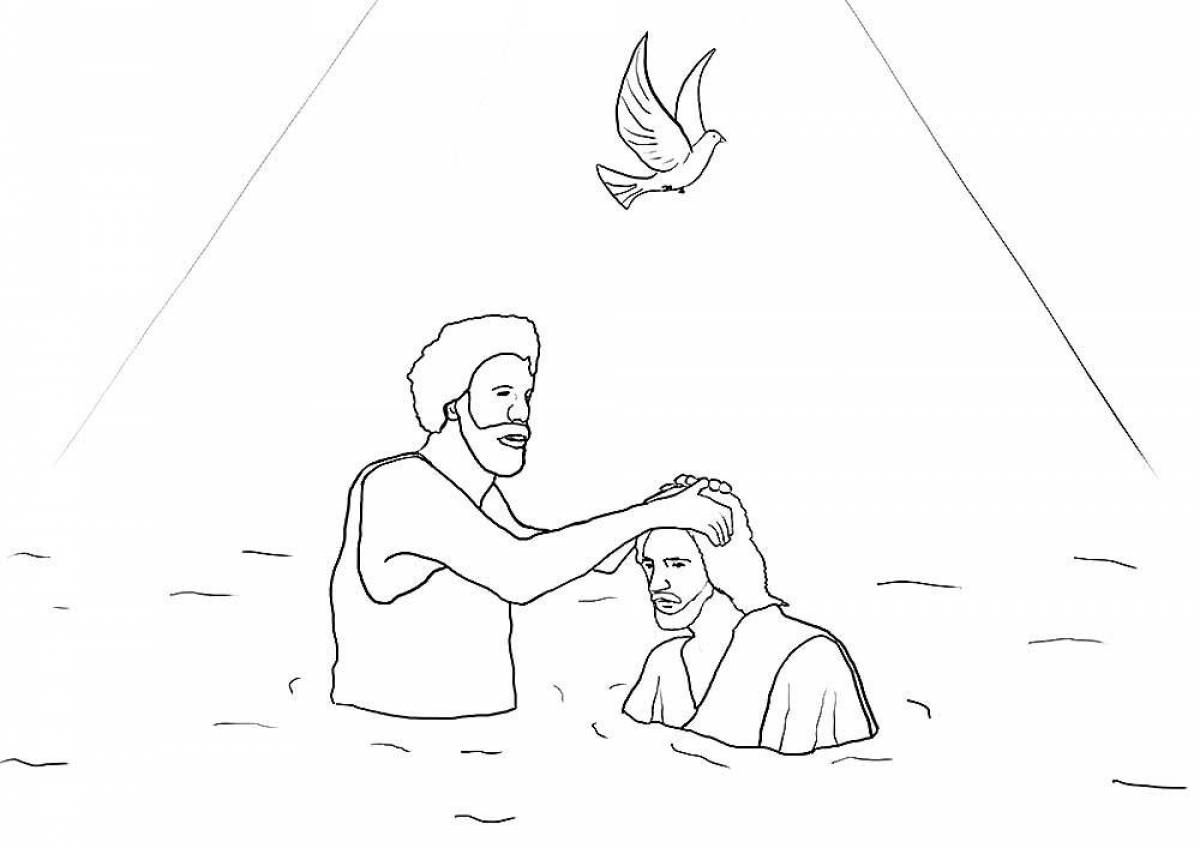 Dazzling baptism coloring page