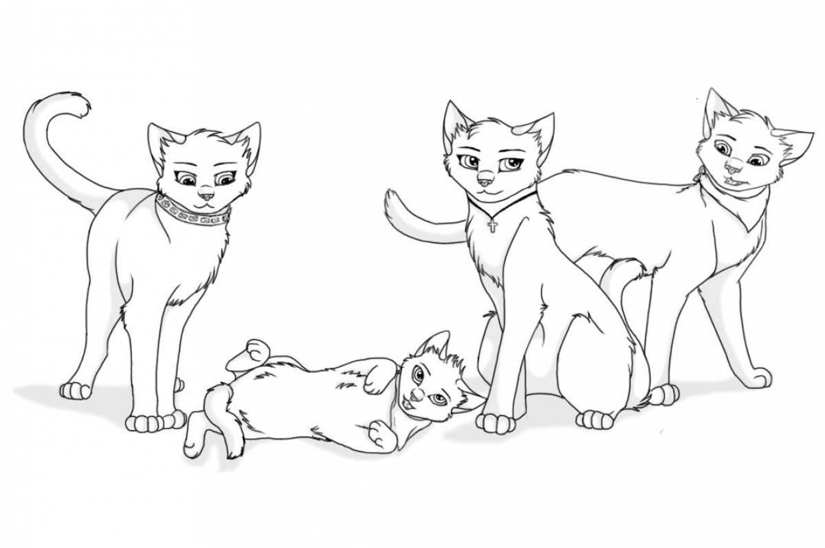 Coloring page adorable cat lana
