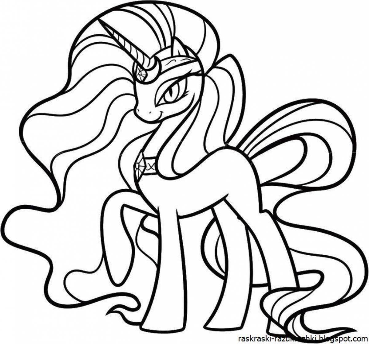 Coloring page dazzling pony