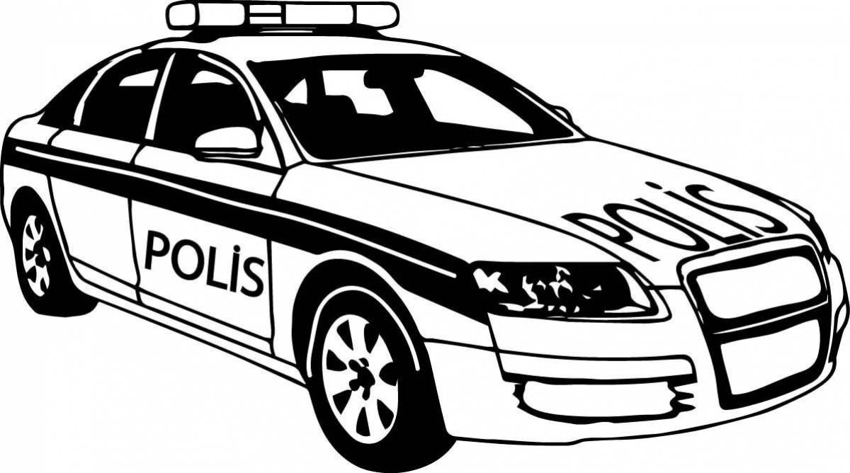 Exciting police car coloring