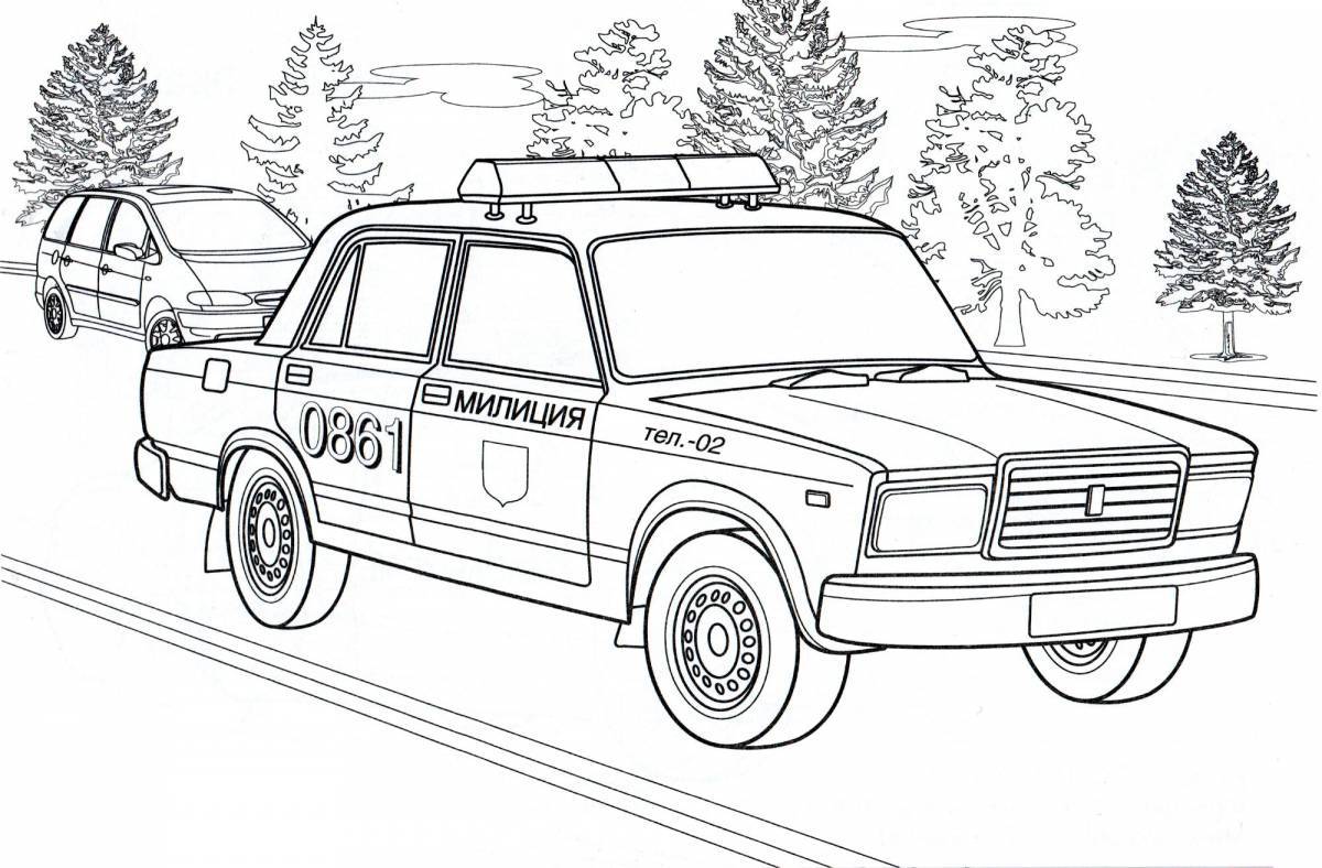 Coloring nice car police