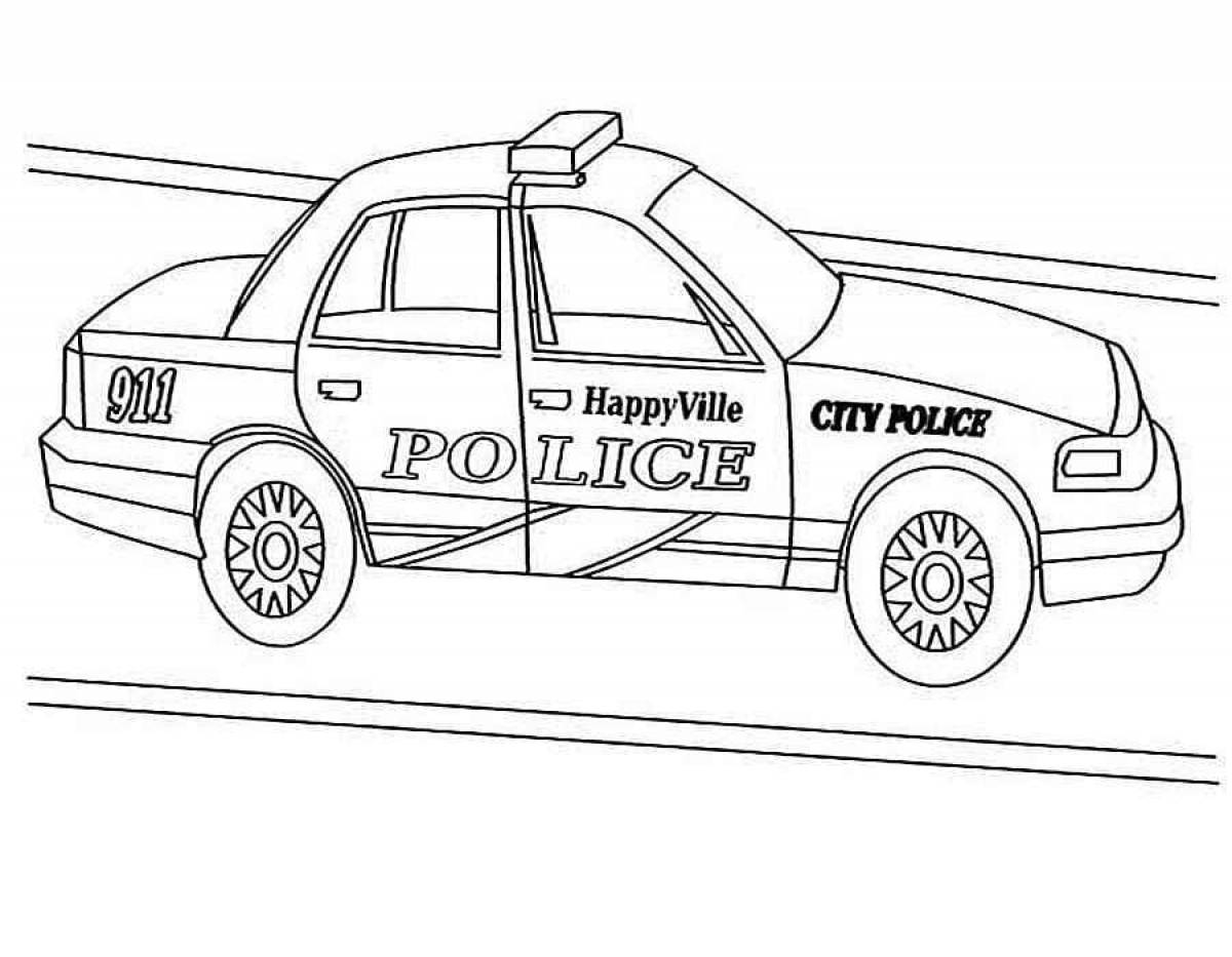 Coloring page gorgeous car police