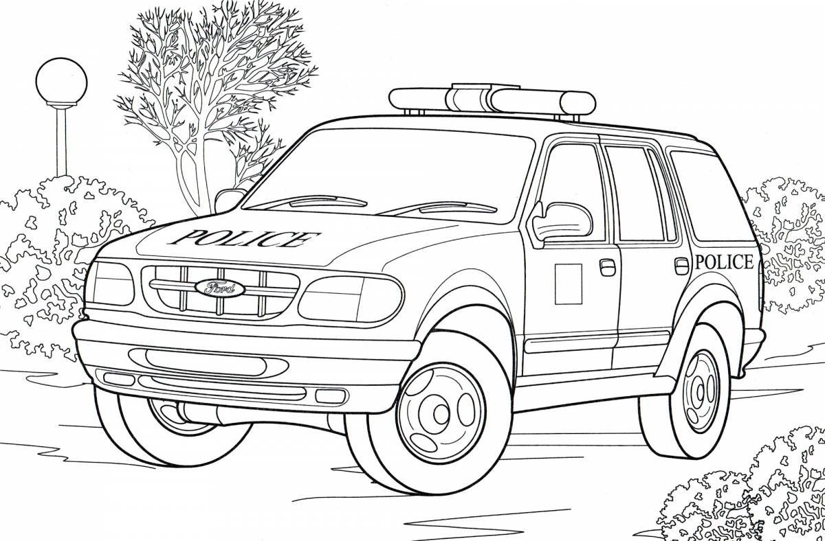 Awesome police car coloring book