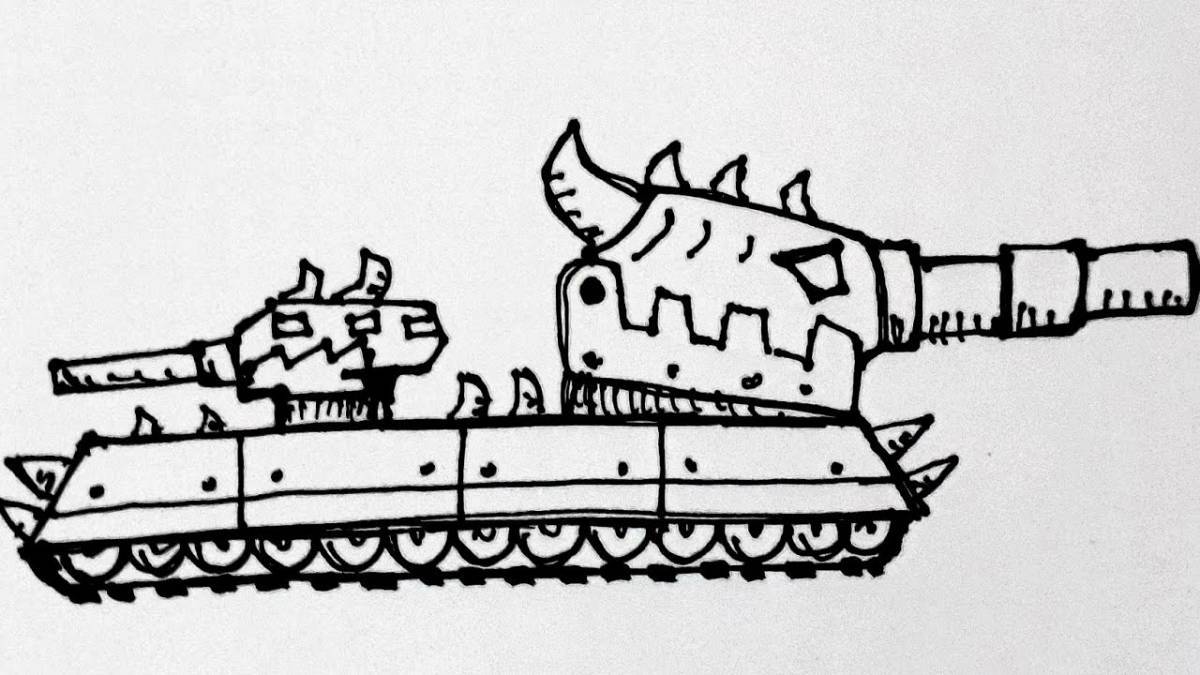 Impressive leviathan tank coloring page