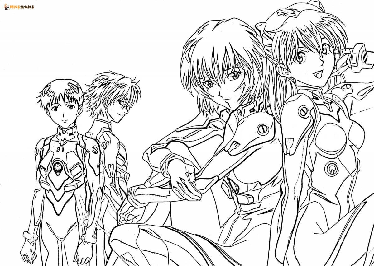 Blissful ayanami rei coloring book