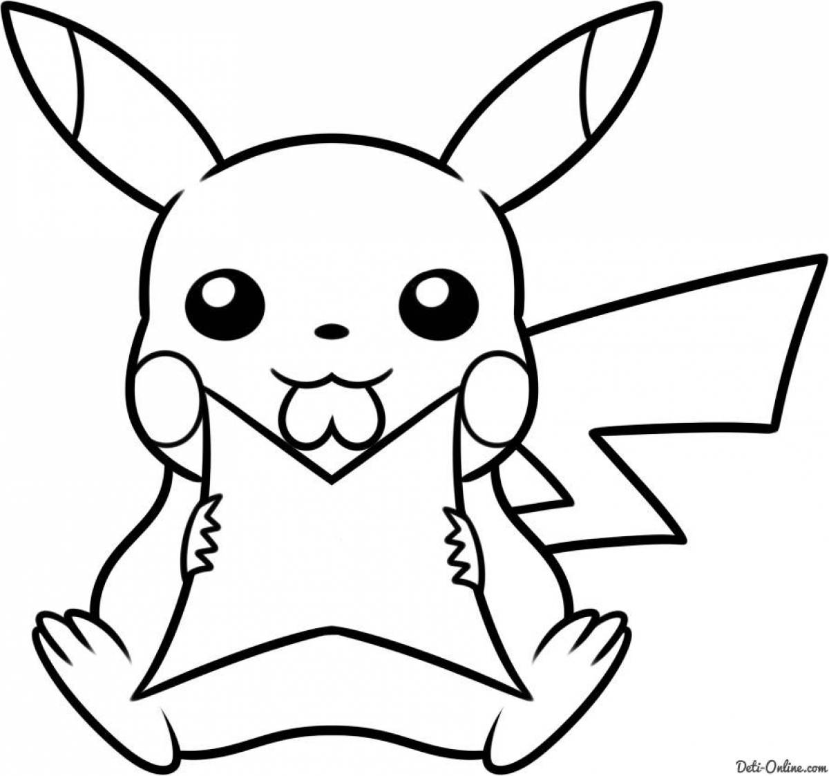 Happy pikachu coloring