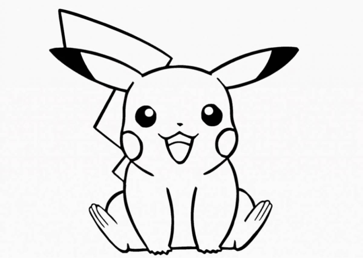 Sparkling pikachu coloring page